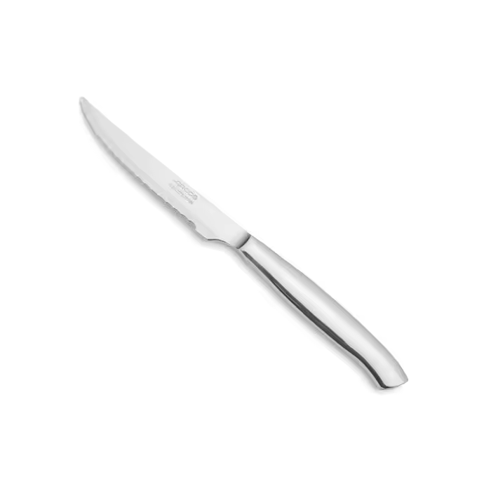 Arcos Cuchillo Chuletero de Mesa - Hoja Serrada Acero Inoxidable 110 mm - Ideal para Carnes - Monoblock Acero Inoxidable - Serie Cuchillos de Mesa - 1