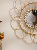 Espejo De Pared Hecho a Mano Con Diseño De Girasol Decoración Artística Para Dormitorio Y Sala De Estar Regalo Aesthetic - details 5