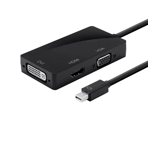 Adaptador 3-en-1 Mini DisplayPort a HDMI VGA DVI Cable 4K 1080P Thunderbolt Para Macs Portátil PC Convertidor De Video - 1