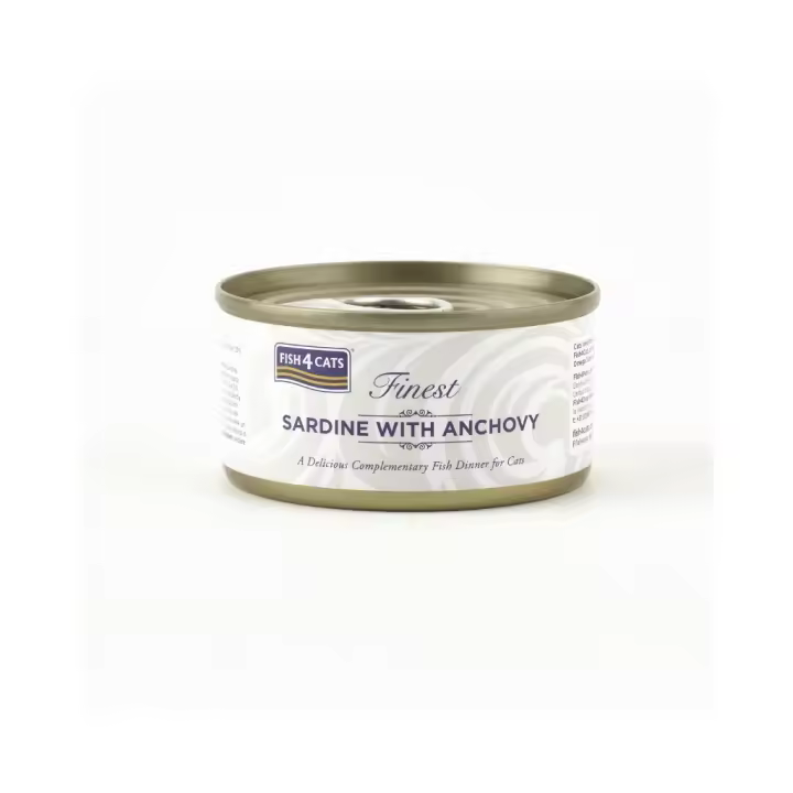 FISH4CATS Finest Sardina con Anchoas (70 gr) - Alimento Complementario Húmedo para Gatos - 1