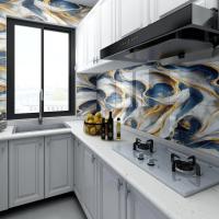 Pegatinas De Pared Autoadhesivas De Aluminio Imitación De Azulejo Para Cocina Y Baño Decoración Antihumedad Patrón De Marmol PVC - details 9
