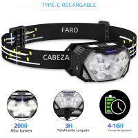 Lámpara Frontal LED 9 Luces Con Sensor De Movimiento Recargable USB Portátil Para Pesca Camping Y Actividades Al Aire Libre - details 5