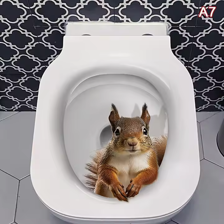 Asiento De Inodoro De PVC Resistente Al Agua Con Estampado De Gato Y Perro Decoración Para Baño Accesorios Animal WC Para El Hogar - 1