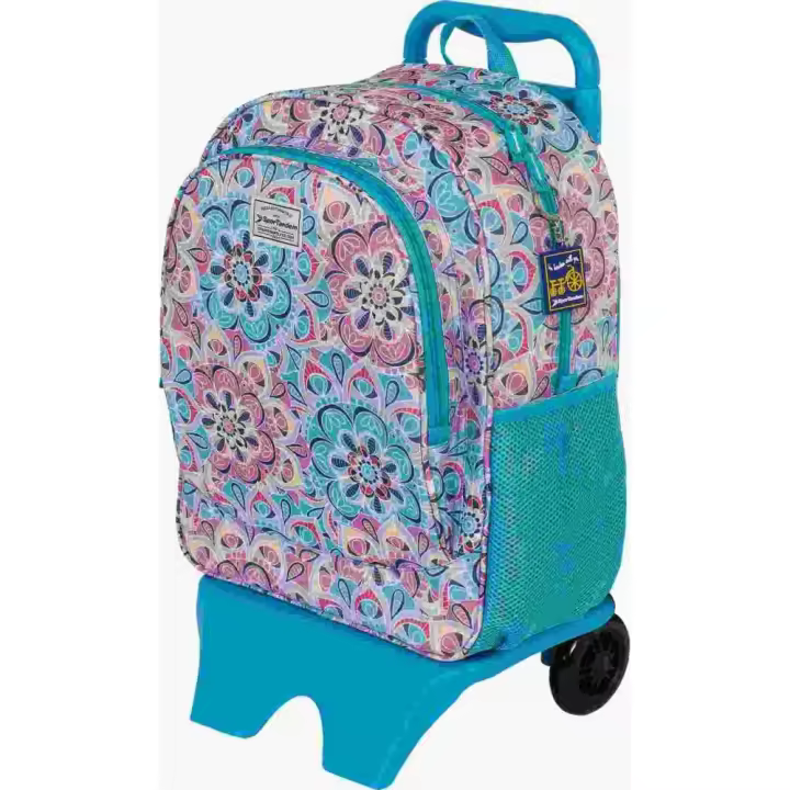 Mochila Escolar con Carro Dama Turquesa 33x40x14 cm - Marca Sportandem - 1