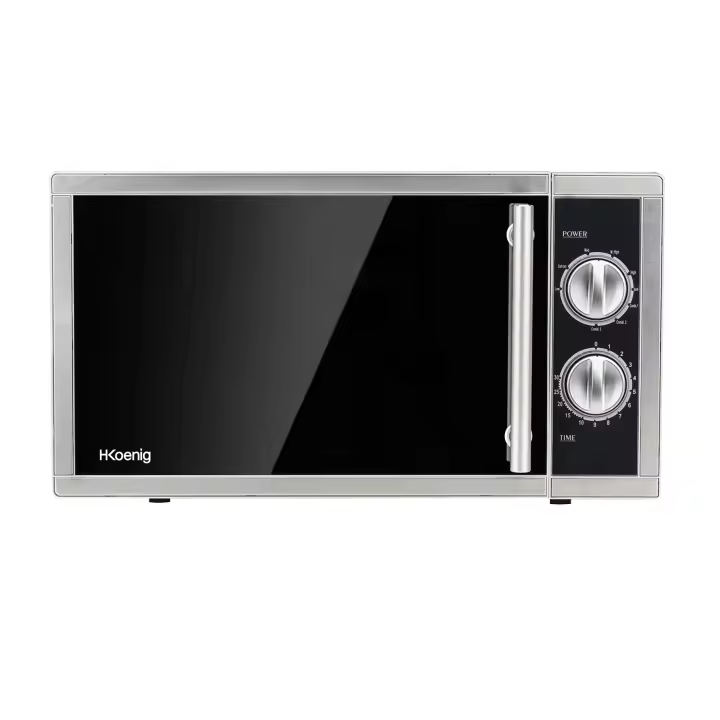 H.Koenig VIO7 Microondas con Grill, Potencia 900 W y Potencia Grill 1000W, 23 litros, Temporizador hasta 30 min, 5 Niveles de Potencia de Calentado, Modo Grill y Descongelador, Plato Giratorio 27 Cm, - 1