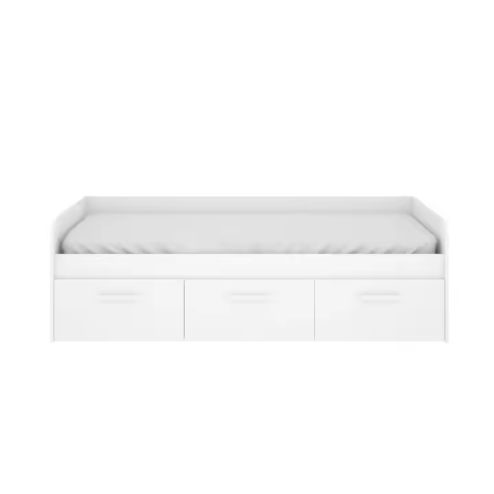 MOBELCENTER - Cama Infantil Juvenil Mek con 3 Cajones - Color Blanco - Ancho: 194 cm x Fondo: 97 cm x Alto: 60 cm (1433) - 1