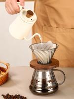 Cafetera Con Tapa Y Termómetro De Acero Inoxidable 304 Escala Clara Mango De Madera Sólida De Alta Calidad Utensilios De Café Hechos a Mano 500ML - details 8