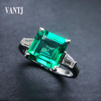 Anillo De Emeralda Sintética Creada Joyería De Zambesi Piedra Preciosa Para Mujer Plata 925 Color Regalo De Fiesta Boda - details 0