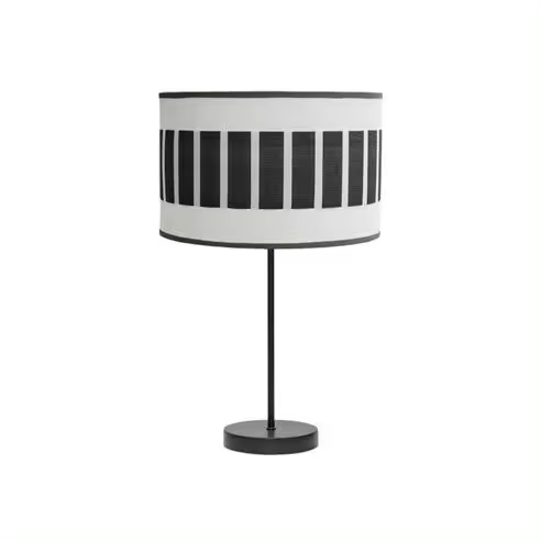 FABRILAMP Lámpara de Mesa Sobremesa Alto Ivanna 1xe27 Negro/Blanco-Madera Negra 62x30x30 Cm - Diseño Elegante - 1