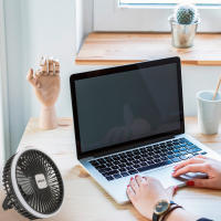 Aktive - Ventilador silencioso, Ø17 cm, incluye trípode y soporte trasero, luz LED blanca, 3 velocidades de aire, cargador USB incluido, carga en 1,5-5 horas, ventilador silencioso para dormir, viajar - details 1