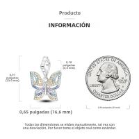 Encanto De Mariposa Plateado En Plata Con Circonia Bola Redonda Colgante Para Pulsera O Collar DIY Joyería De Moda Irregular - details 196