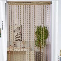 Cortina De Madera Con Perlas 2m Cortina De Puerta Tassel Cortina De Ventana Panel De Pared Divisor De Habitación Decoración De Fondo Para El Hogar - details 2