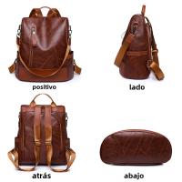 Nueva Mochila Para Mujer 2024 De Cuero Suave De Alta Calidad Diseño Simple Y Moderno Gran Capacidad Antirrobo Con Hombros - details 16