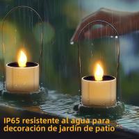 Velas LED De Té Solar Impermeables Recargables Para Jardín Decoración De Hogar Y Fiesta Velas Electrónicas De Flamante Sin Foco Luminoso Incluyen Pilas Fuente De Energía DC Material PP/Plástico - details 3