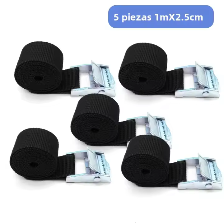 Cinta De Atado De Carga Con Hebilla De Metal Para Coche Motocicleta Bicicleta 1M Cinta De Fijación De Equipaje Fuerte Y Duradera - 1