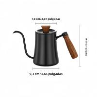 Cafetera Con Tapa Y Termómetro De Acero Inoxidable 304 Escala Clara Mango De Madera Sólida De Alta Calidad Utensilios De Café Hechos a Mano 500ML - details 14