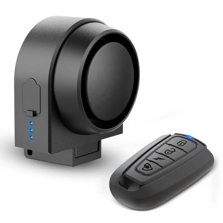 Alarma antirrobo, alarma inteligente con control remoto inalámbrico, con sensor de vibración inteligente e impermeable - 1