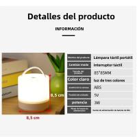 Lámpara De Noche LED Táctil Recargable Con Protección Ocular 3 Colores Regulables Iluminación Portátil Para Mesa Y Cama - details 7