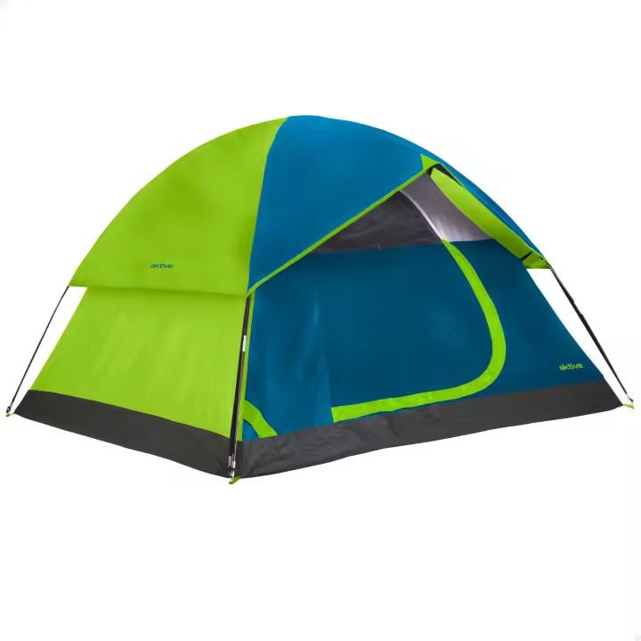 Aktive - Tienda de campaña tipo iglú 4 personas, una habitación, medidas 240x210x130cm, doble techo antilluvia, puerta doble con cremallera y mosquitera superior, carpa camping - 1