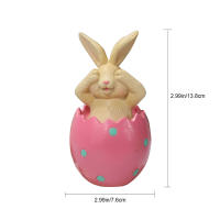 Adorno de conejo de Pascua sentado sobre cáscara de huevo, regalo para niños y amigos, decoración de conejito de resina - details 0