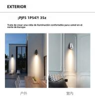 Lámpara De Pared LED Impermeable Para Exterior Iluminación De Jardín De Villa Luz De Lavado De Pared Para Balcones Y Entradas Material De Aluminio Estilo Moderno - details 2