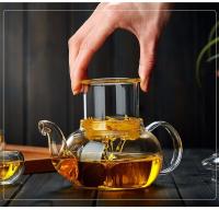 Tetera De Vidrio Con Strainer Gran Capacidad Resistente Al Calor Kettle Chino Tradicional Kung Fu Teaware Contenedor De Agua - details 11