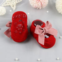 Set De Diadema Y Calcetines Para Bebés Cómodo Y Lindo Con Lazo Adecuado Para Niños Y Niñas De 0 a 1 Año Material De Algodón Blends - details 2