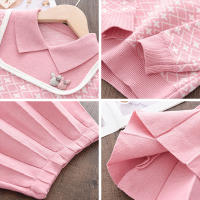 Conjunto De Ropa De Niña Melario Princesa Cartoon Suéteres Y Abrigos Con Volante 2PCS Ropa De Invierno Para Niñas Talla 4-6Años - details 7