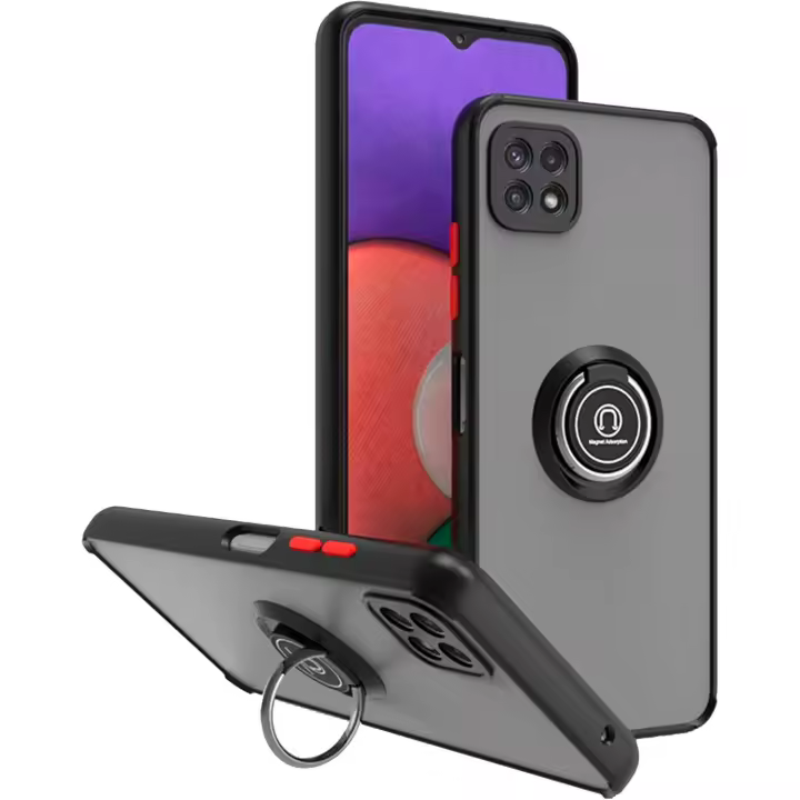 Funda para Samsung Galaxy A22 / A22S 5G Carcasa Antishock Soporte Anillo Giratorio + Protector Pantalla - 1