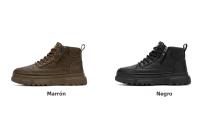 Botas De Cuero Impermeables Para Hombre Botines De Moda Casual Para Otoño Y Primavera Zapatos De Deporte De Media Calf High Para Senderismo Exterior - details 3