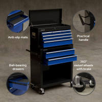 AREBOS Carro de Herramientas - Carro de Taller - 9 Cajones - 2 Ruedas Fijas y 2 Pivotantes con Freno - details 16