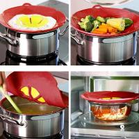 Tapa De Silicona Resistente Al Calor 26CM Para Sartén Olla Cubierta Antidesbordamiento Multiusos Accesorios De Cocina Seguro Para Microondas - details 12