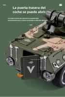Modelo De Transporte De Personal Blindado a Escala 1:32 Juguete De Colección Para Niños Con Luz Y Música Función De Retroceso Material De Aleación Militar Verde Camuflado - details 4
