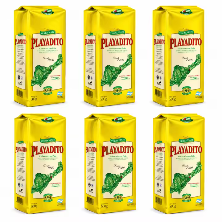 Playadito 500 grs - 6 Uds - Pack 3 Kg Yerba Mate Argentina - QUMIR - 1