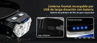 Lámpara Frontal LED Recargable USB Con Sensor De Movimiento 9 Lámparas De Ojo De Pez Portátil Para Pesca Camping Y Actividades Al Aire Libre - details 6