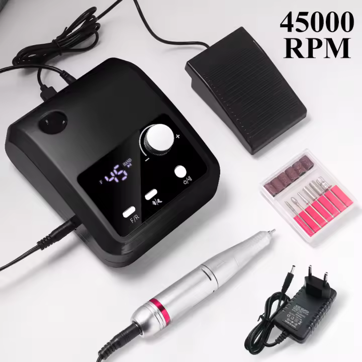 Máquina De Uñas Eléctrica Profesional Recargable 35000RPM Accesorios De Uñas Pulidora De Gel De Uñas Bajo Ruido Con Caja De Almacenamiento - 1