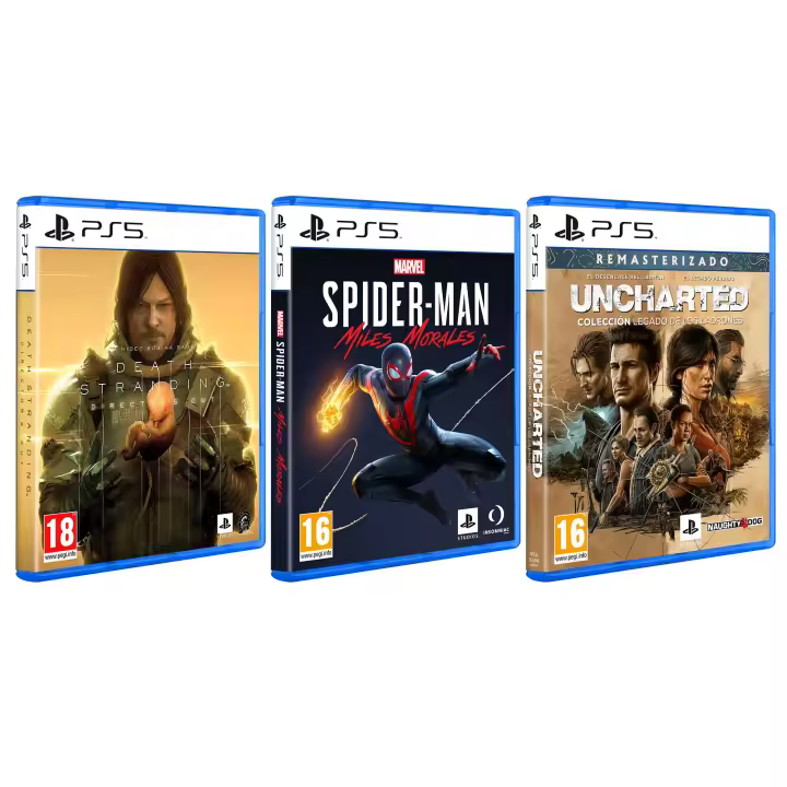 PACK DEATH STRANDING DIRECTOR CUT+ SPIDERMAN M. MORALES+UNCHARTED: COL.LEGADO DE LOS LADRONES PS5 - 1