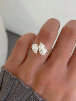 Anillo De Moissanita Y Diamante Brillante 925 Plata Esterlina Para Mujer Joyería Fina Regalo De Boda Y Compromiso - details 0
