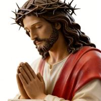 Figura De Resina De Jesús Inspiracional Escultura Religiosa Para Escritorio Compañero De Mesa Para Habitación Baño - details 2