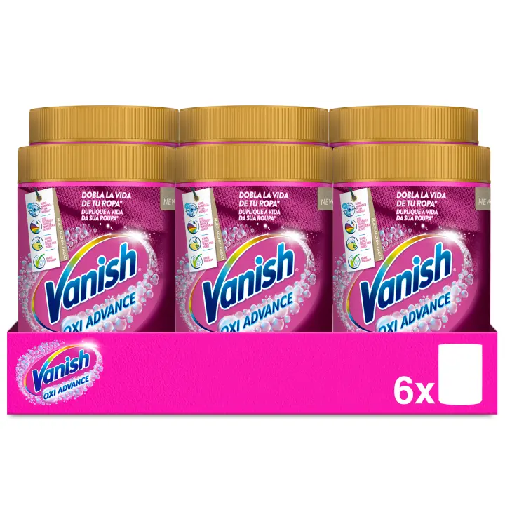 Vanish Oxi Advance Quitamanchas para la ropa, elimina olores, potenciador de Lavado en polvo - 6x400 gr - 1