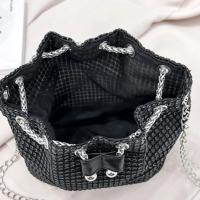 Bolso de cubo ligero y casual de negocios con decoración de rhinestones, diseño con cordón, bolso transparente con perlas falsas, bolso de noche elegante y exquisito de lujo discreto con rhinestones, perfecto para fiestas, cenas, vestidos navideños - details 4