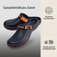 Zapatillas De Hombre EVA Hueco Transpirables Con Correa Ajustable Casual Slip on Duraderas Antideslizantes Para Exterior - details 7