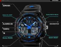 Reloj Deportivo SKMEI 1270 Para Hombre Con Cronógrafo Digital Doble Resistente Al Agua 50M Pantalla De La Semana Reloj De Pulsera Masculino - details 7
