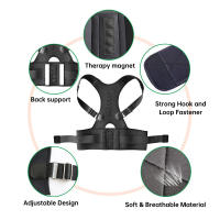 Corrector De Postura Con Terapia Magnética Soporte De Hombros Y Cinturón Lumbar Ajustable Para Hombres Y Mujeres Corrección De Espalda Y Omoplatos - details 6