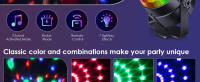 Bola de disco, Luces de Fiesta activadas por Voz con control remotamente, iluminación de DJ, 7 Modos de Luz, control de RPM, adoptado para el hogar, habitación, suministro de baile, Navidad, decoraciones de fiesta de Halloween - details 1