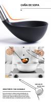 1-Pack Utensilios De Cocina De Silicona Con Mango De Acero Inoxidable Resistente Al Calor Cuchara De Sopa Colador De Pasta Accesorios De Cocina Ecológicos - details 4