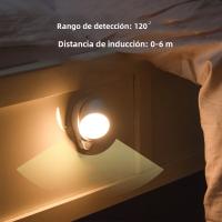 Luz De Noche LED Con Sensor De Movimiento 360° Rotación Recargable Por USB Para Casa Lámpara De Pared Armario Corredor - details 2