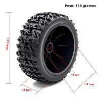 4pcs Neumáticos De Camión De Pista Corta 112mm 1/10 Con Rueda Y Hex 12mm Para Slash Arrma Senton HuanQi 727 Vkar 10sc Hpi Coche RC - details 6