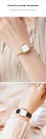 Reloj De Mujer Hannah Martin De Cuadrado Con Correa De Cuero Y Dial De 26mm Placa De Oro Rosa 3 Bar Impermeable Moda Regalo - details 7