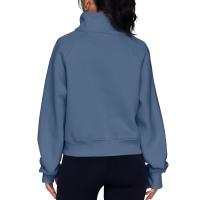 Nueva Sudadera De Mujer Con Capucha Cuello Erguido Otoño Invierno Color Sólido Fleece Manga Larga Bolsillos Cierre Media Pullover Suave - details 68